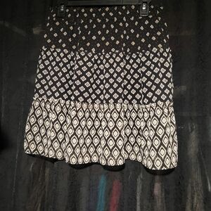 Ann Taylor Loft Tiered Geometric Skirt Lined Pull On Women’s
